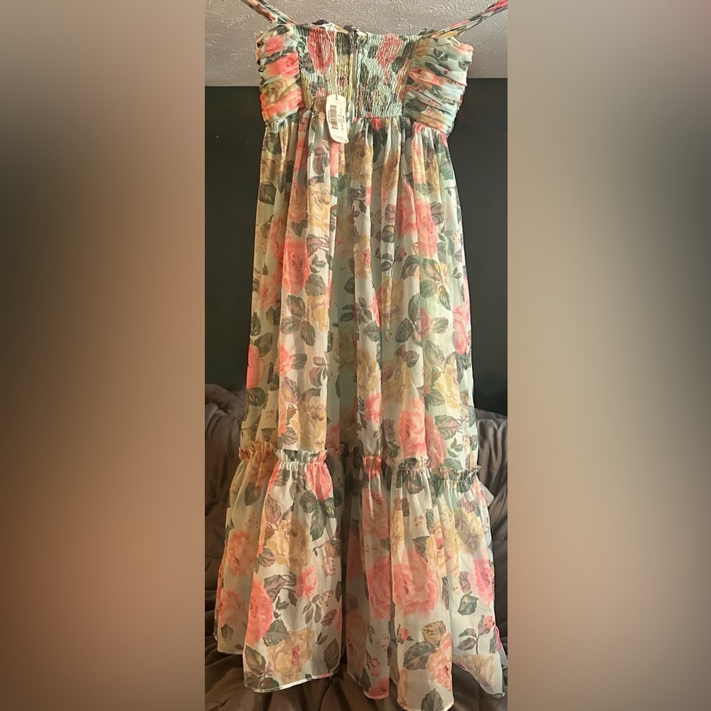 Petal & Pup Floral Maxi Dress in Pink, Yellow & Green